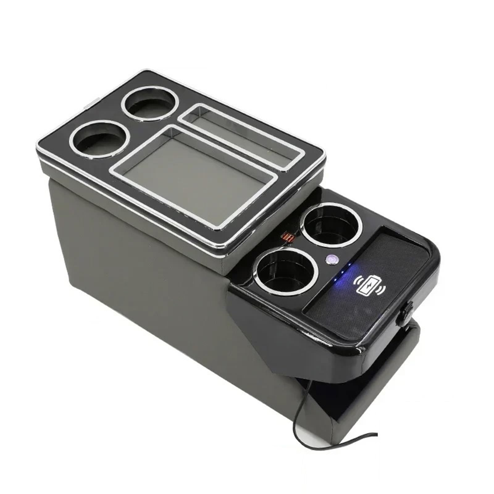 Armlehnenbox FÜR KIA FÜR Sorento 2021 + Mq4 Reihe Vorne Reling Box Set Allgemeine Business Armlehne Zentrale Shop Business Auto Mobile Mittelarmlehne(D Gray Wireless) von TjOta