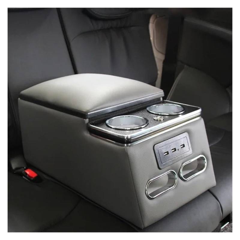 Armlehnenbox FÜR KOLEOS FÜR CAPTUR FÜR KADJAR 1x Auto Hinten Armlehne Box Handlauf Mit Atmosphäre Licht USB Lade Mittelarmlehne(Model A Grey) von TjOta
