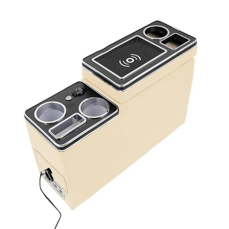 Armlehnenbox FÜR Stepwgn 2010-2018 Reihe Vorne Reling Box Set Allgemeine Business Armlehne Zentrale Shop Business Auto Mobile Ladung Mittelarmlehne(5TH Beige) von TjOta