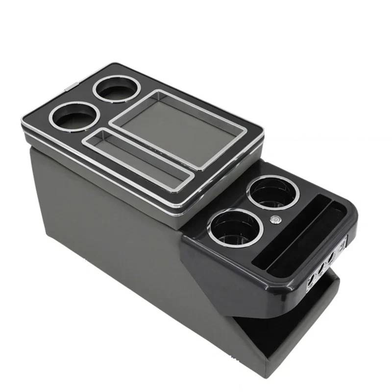 Armlehnenbox FÜR VW FÜR Caravelle FÜR Multivan T4 T5 T6 T7 2000-2023 Reihe Frontgeländerkastensatz Allgemeines Geschäftsarmlehne Zentralspeicher Geschäftswagen Mittelarmlehne(B Gray) von TjOta