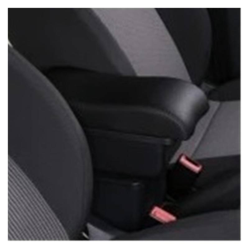Armlehnenbox Für 206 207 CC Armlehne Box Center Console Zentrale Speicher Inhalt Lagerung Mit USB Produkte Zubehör Mittelarmlehne(A-Black Black line) von TjOta