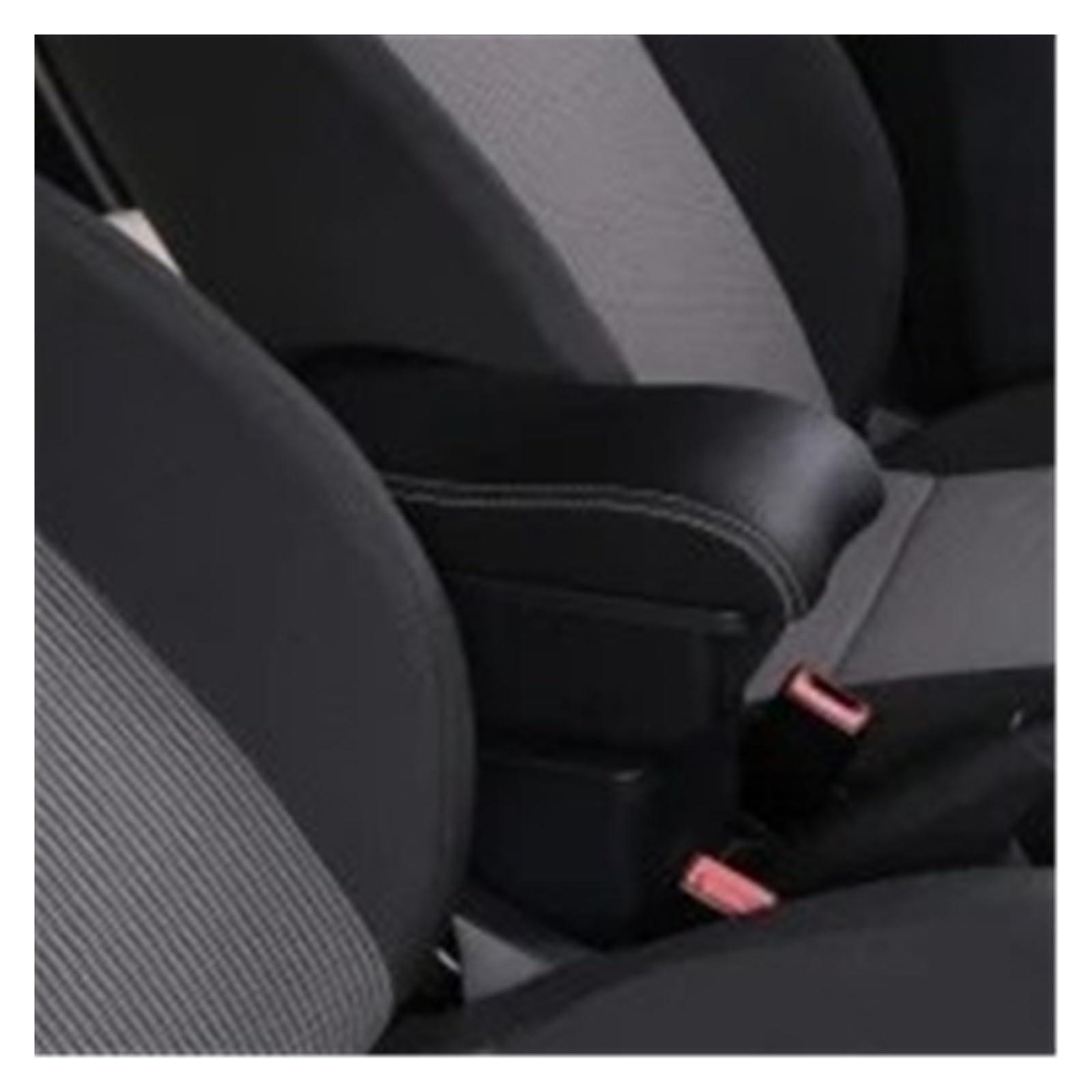 Armlehnenbox Für 206 207 CC Armlehne Box Center Console Zentrale Speicher Inhalt Lagerung Mit USB Produkte Zubehör Mittelarmlehne(A-Black White line) von TjOta