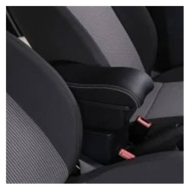 Armlehnenbox Für 206 207 CC Armlehne Box Center Console Zentrale Speicher Inhalt Lagerung Mit USB Produkte Zubehör Mittelarmlehne(A-Black White line) von TjOta