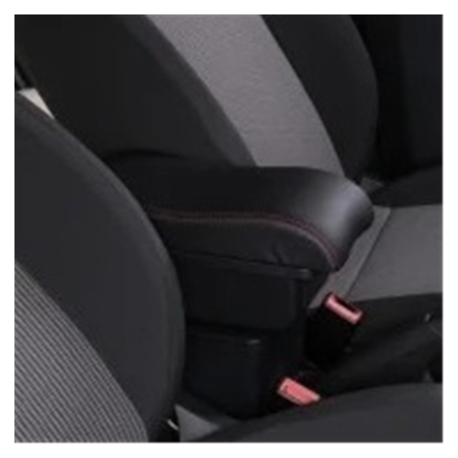 Armlehnenbox Für 206 207 CC Armlehne Box Center Console Zentrale Speicher Inhalt Lagerung Mit USB Produkte Zubehör Mittelarmlehne(A-Black red line) von TjOta