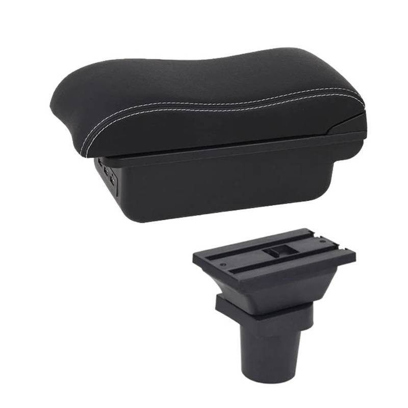 Armlehnenbox Für CR-Z Für CRZ Armlehnenbox Für Arm-Ellenbogenstütze Mittelkonsole Aufbewahrungskoffer Modifikationszubehör Mit Getränkehalter USB-Anschluss Mittelarmlehne(B-Black White Lines) von TjOta