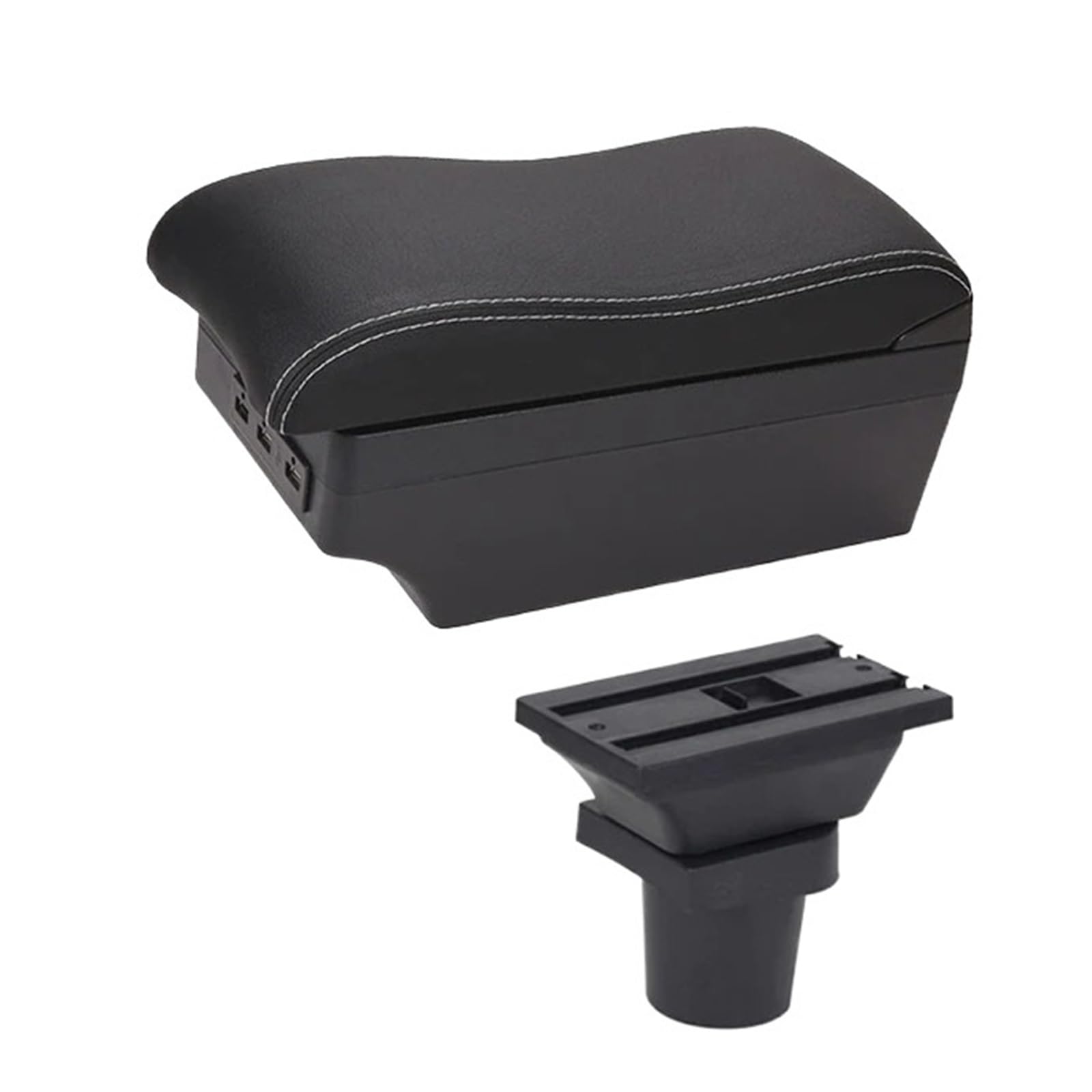 Armlehnenbox Für CR-Z Für CRZ Armlehnenbox Für Arm-Ellenbogenstütze Mittelkonsole Aufbewahrungskoffer Modifikationszubehör Mit Getränkehalter USB-Anschluss Mittelarmlehne(C-Black White Lines) von TjOta