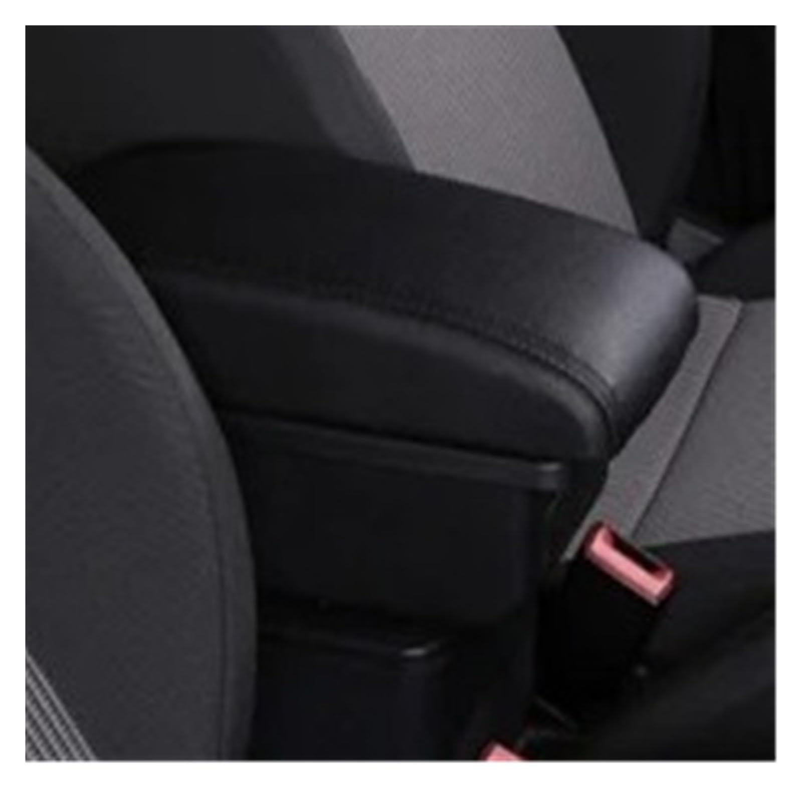 Armlehnenbox Für Caddy 5 2024 Armlehne Box Zentrale Speicher Inhalt Box Mit USB-schnittstelle Mittelarmlehne(A-Black Black line) von TjOta