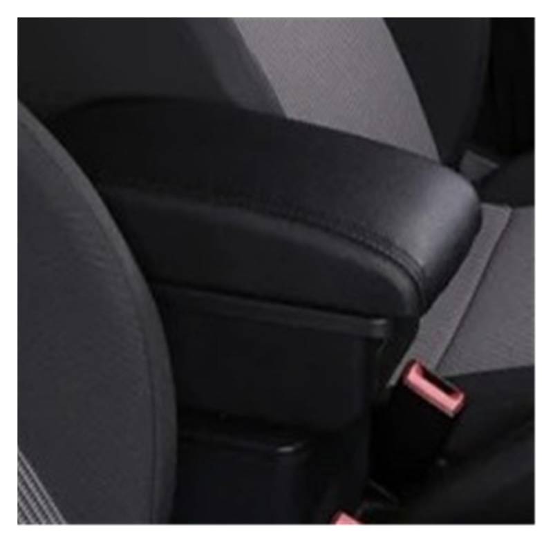 Armlehnenbox Für Caddy 5 2024 Armlehne Box Zentrale Speicher Inhalt Box Mit USB-schnittstelle Mittelarmlehne(A-Black Black line) von TjOta