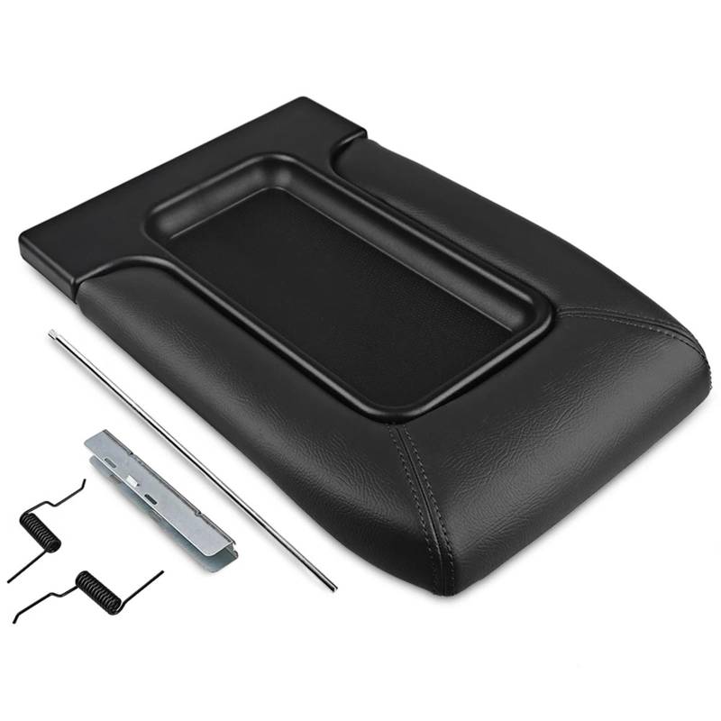 Armlehnenbox Für Cadillac Für Escalade Für ESV Für EXT Für Pickup Für Truck 2002-2003 PU-Armlehnen-Kit Armlehnenbox Schutzverkleidung Mittelkonsole Armlehnenbox Mittelarmlehne(Black) von TjOta