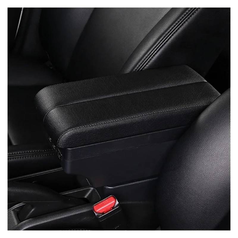 Armlehnenbox Für Chevrolet Für Aveo 2023 2024 Armlehne Box Zentrale Inhalt Armlehnen Lagerung Mittelarmlehne(A-Black Black line) von TjOta