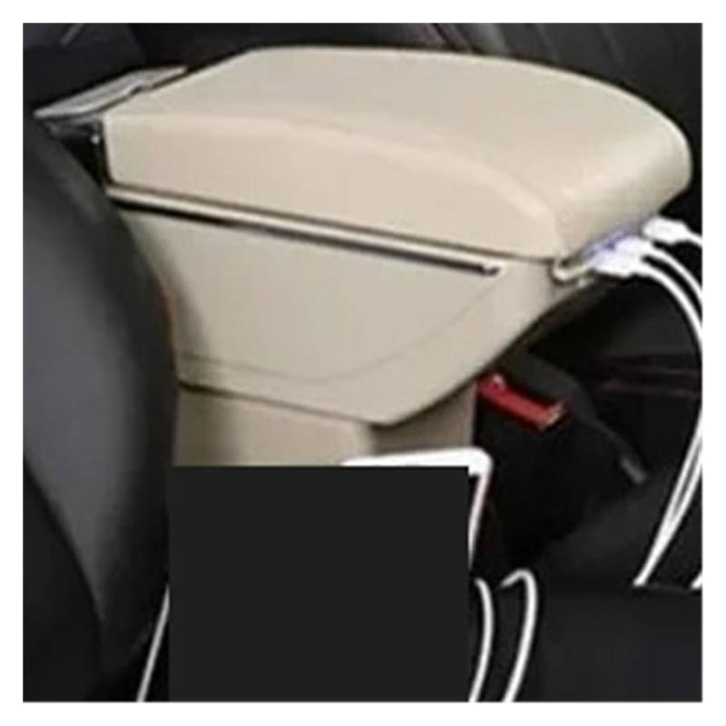 Armlehnenbox Für Chevrolet Für Aveo Für Lova T200 T250 Armlehnenbox Autoarmlehne Zentrale Aufbewahrungsbox Autozubehör Mittelarmlehne(C Beige 7USB) von TjOta
