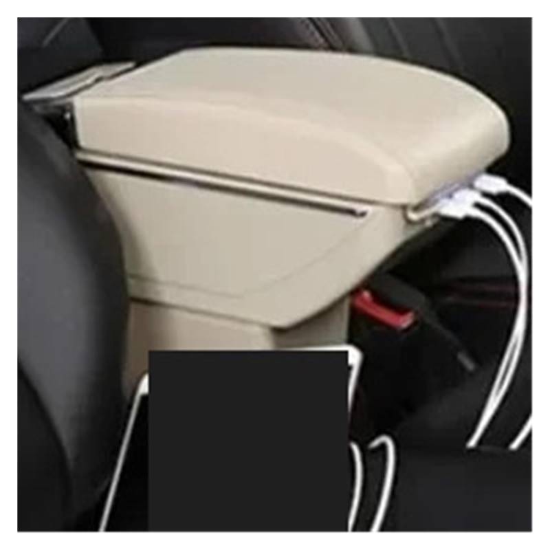 Armlehnenbox Für Chevrolet Für Aveo Für Lova T200 T250 Armlehnenbox Autoarmlehne Zentrale Aufbewahrungsbox Autozubehör Mittelarmlehne(D Beige 7USB) von TjOta