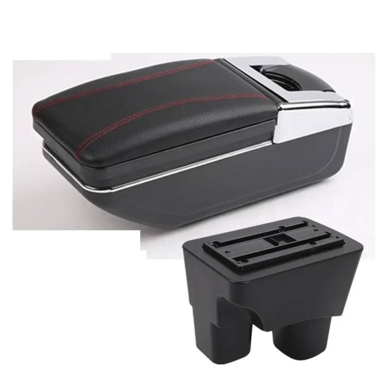 Armlehnenbox Für Chevrolet Für Onix 2020-2024 Auto-Armlehnen-Aufbewahrungsbox Innenraum Spezielle Nachrüst-Autozubehör-Armlehnenbox Mittelarmlehne(A1 red line NO USB) von TjOta
