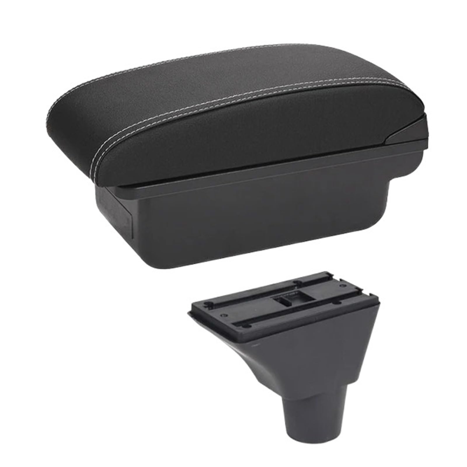 Armlehnenbox Für Civic Ep3 Armlehnenbox Zentrale Speicherinhaltsaufbewahrungsbox Armlehnenbox Mit Getränkehalter USB-Schnittstelle Mittelarmlehne(A-Black White line) von TjOta