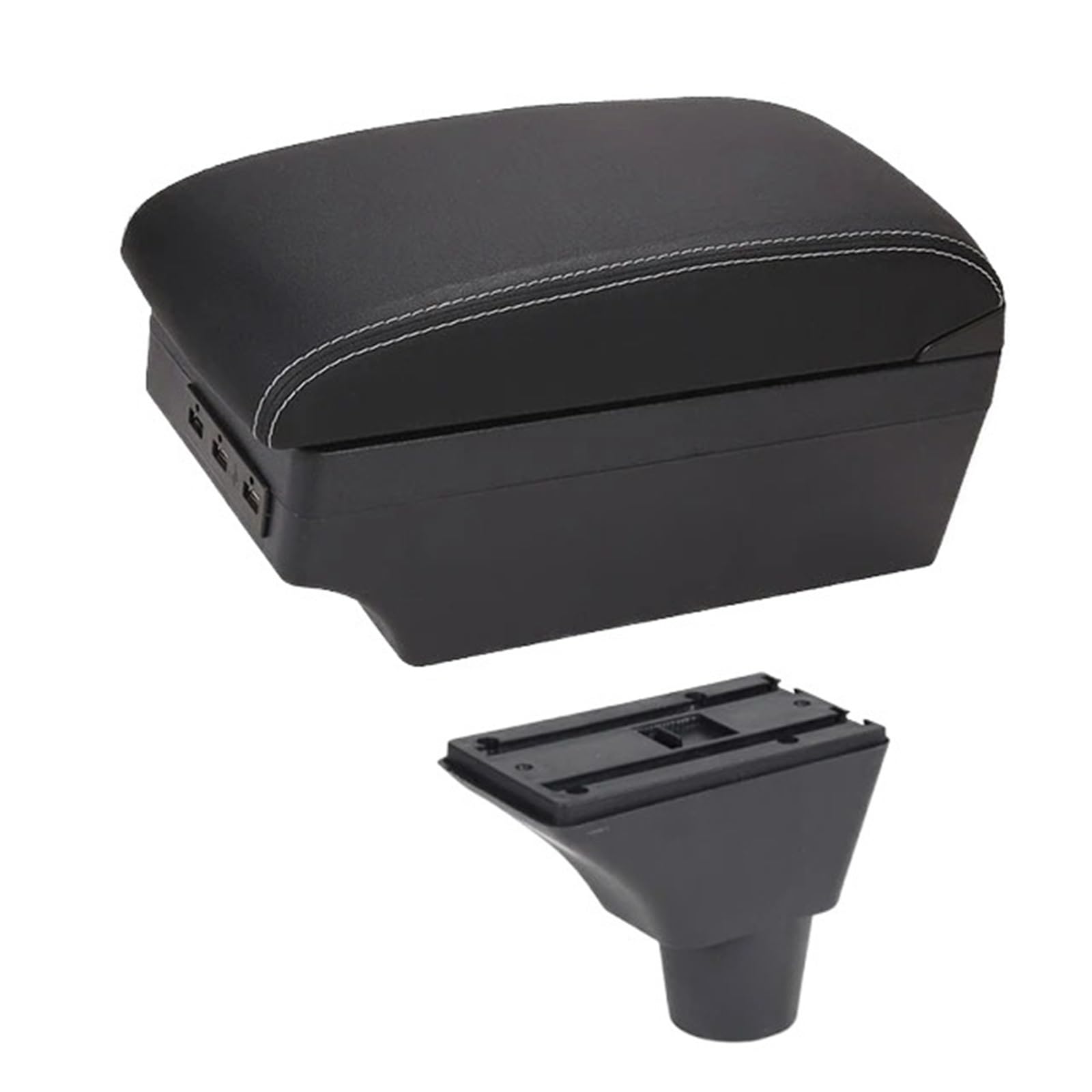 Armlehnenbox Für Civic Ep3 Armlehnenbox Zentrale Speicherinhaltsaufbewahrungsbox Armlehnenbox Mit Getränkehalter USB-Schnittstelle Mittelarmlehne(C-Black White line) von TjOta