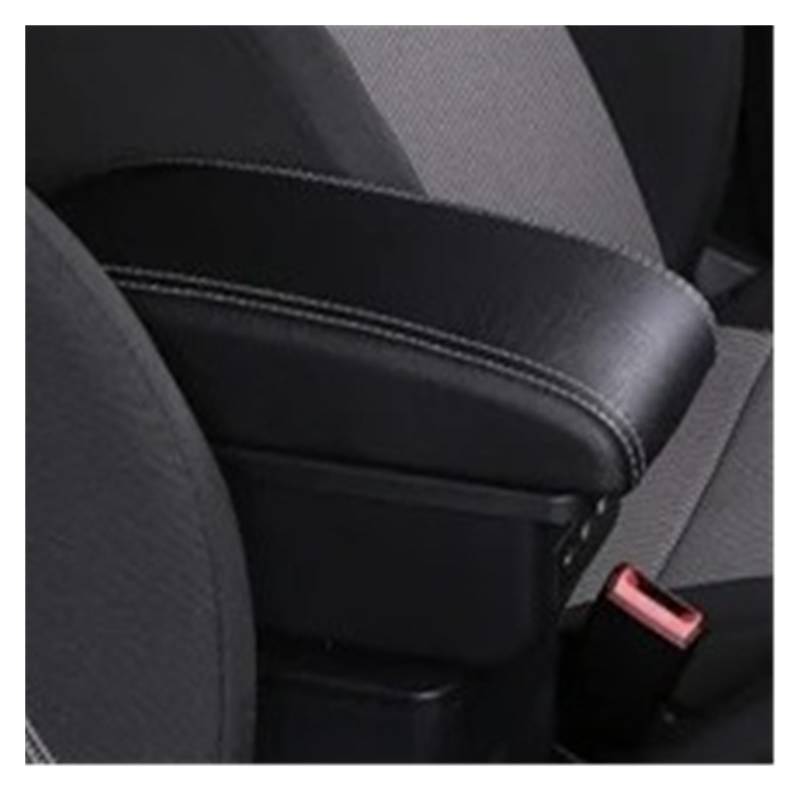 Armlehnenbox Für Dacia Für Dokker Armlehnenbox Universal Car Central Armlehne Aufbewahrungsbox Modifikationszubehör Mittelarmlehne(B-Black White line) von TjOta