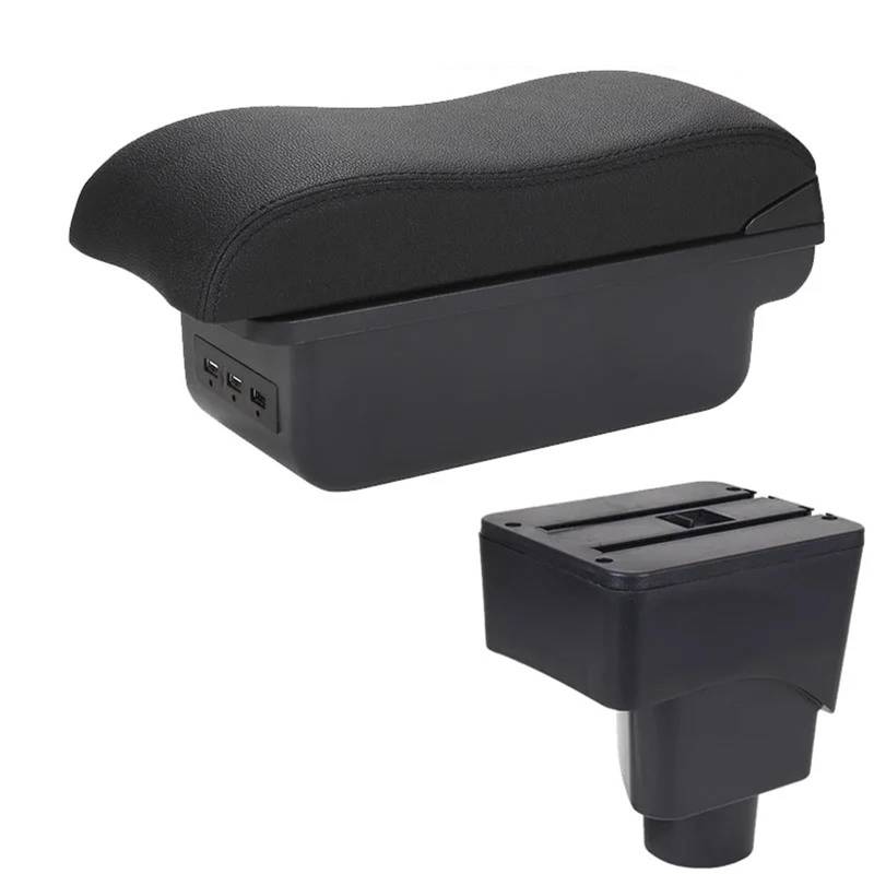 Armlehnenbox Für Ford Für EcoSport 2013-2018 Autoarmlehne Innendetails Nachrüst-Autozubehör Aufbewahrungsbox Armlehnenbox Mittelarmlehne(B2 Black line 3USB) von TjOta