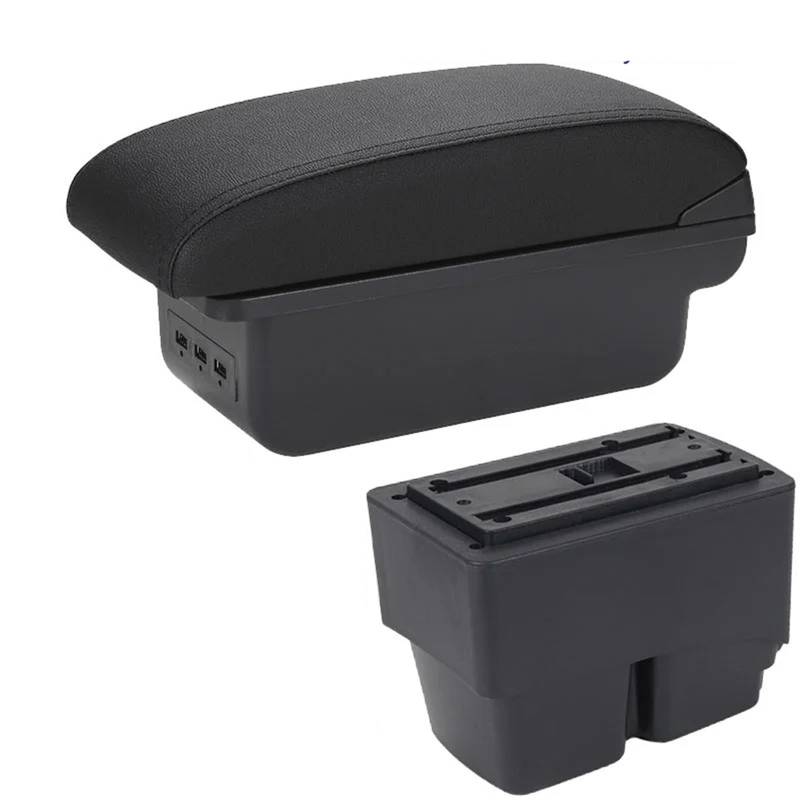 Armlehnenbox Für Ford Für Fiesta MK7 Autoarmlehne 2009-2017 Aufbewahrungsbox Innendetails Zubehör Einfache Installation Armlehnenbox Mittelarmlehne(B2 Black line 3USB) von TjOta