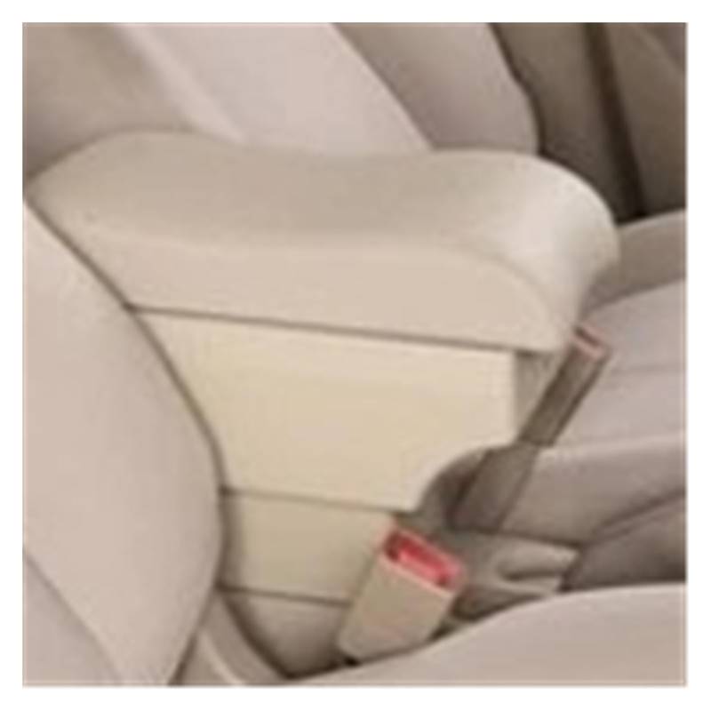 Armlehnenbox Für Ford Für Fusion Armlehnenbox USB-Aufladung Erhöhte Doppelschichtige Zentrale Speicherinhalt-Ellenbogenstütze Mit Getränkehalter Mittelarmlehne(C-Beige) von TjOta