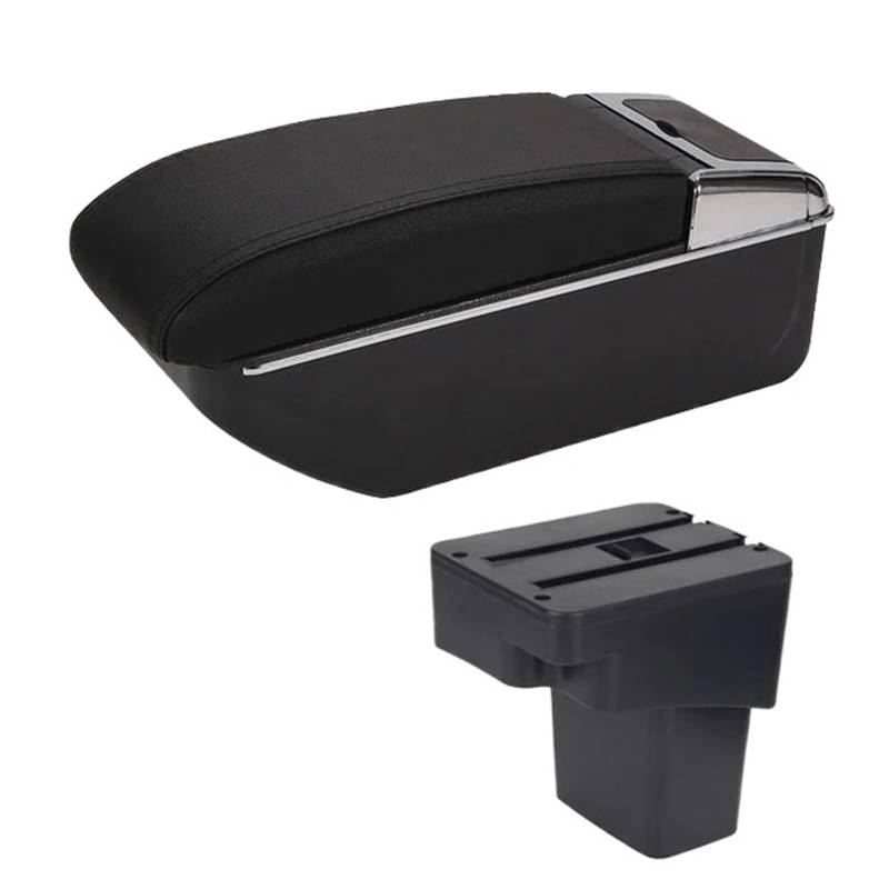 Armlehnenbox Für Hyundai Für Accent RB Für Solaris 2011-2016 2012 2013 2014 2015 Mittelkonsolen-Aufbewahrungsbox Für Armlehne Drehbare Autoarmlehne Mittelarmlehne(B-Black Black line) von TjOta
