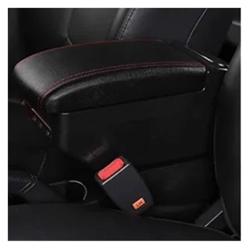 Armlehnenbox Für MINI Für Cooper R50 R52 R53 R56 R57 R58 F55 F56 F57 Für Countryman R60 F60 Mittelarmlehne Aufbewahrungsbox Modifikationszubehör Mittelarmlehne(E Black Red 9 USB) von TjOta