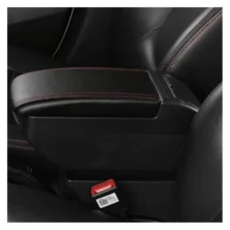 Armlehnenbox Für MINI Für Cooper R50 R52 R53 R56 R57 R58 F55 F56 F57 Für Countryman R60 F60 Mittelarmlehne Aufbewahrungsbox Modifikationszubehör Mittelarmlehne(H Black Red 4 USB) von TjOta