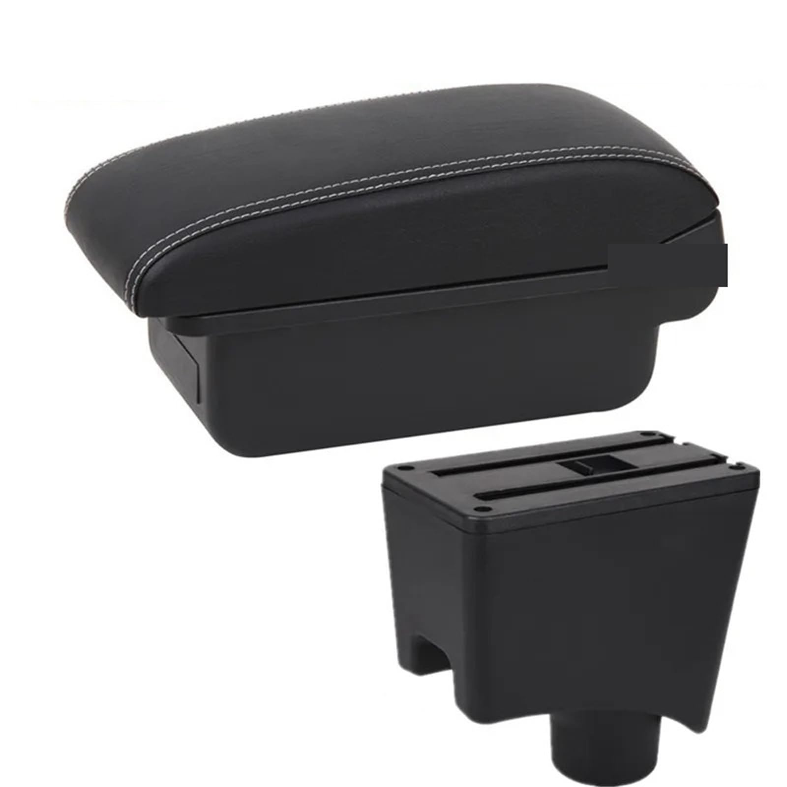 Armlehnenbox Für Nissan Für Almera G15 Armlehne Auto Armlehne Box Aufbewahrungsbox Autozubehör Mittelarmlehne(A3 White line No USB) von TjOta