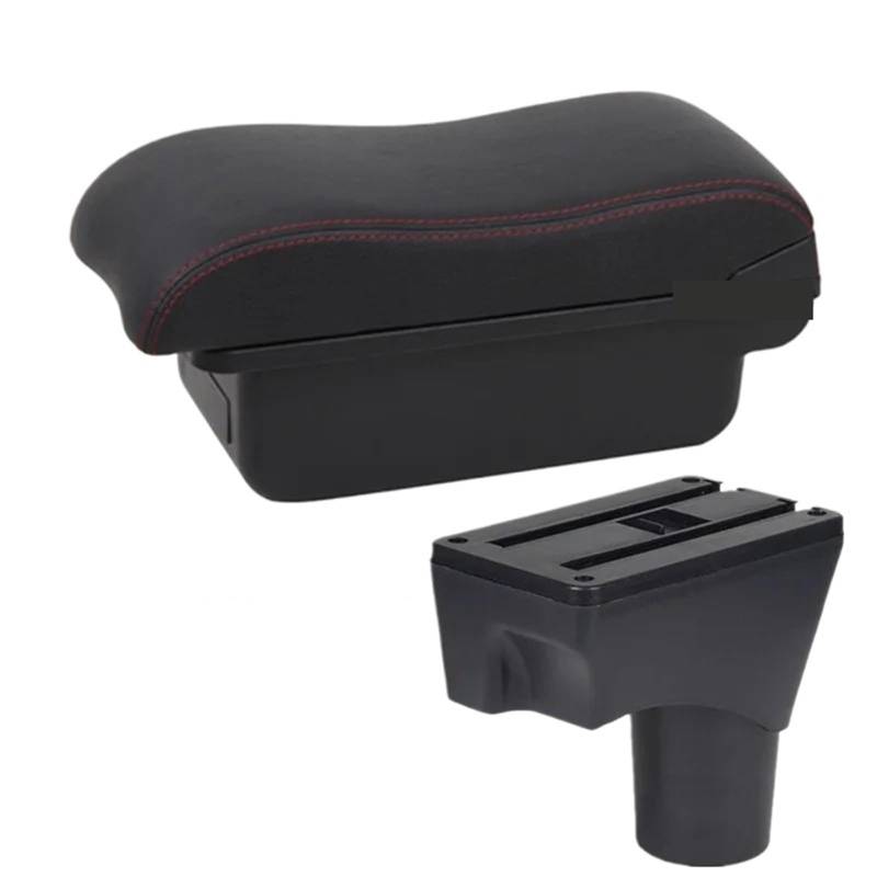 Armlehnenbox Für Nissan Für Sunny Für March Für Micra K13 MK4 IV 2010-2022 Autoarmlehnen-Aufbewahrungsbox Nachrüstteile Autozubehör Armlehnenbox Mittelarmlehne(A1 red line No USB) von TjOta
