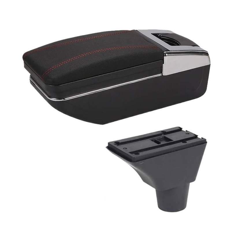 Armlehnenbox Für Opel Für Meriva Armlehnenbox Zentrale Aufbewahrungsbox Für Inhalte Armlehnenbox Mit Getränkehalter Aschenbecher USB-Schnittstelle Mittelarmlehne(A-Black red line) von TjOta