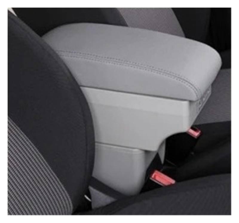 Armlehnenbox Für Peugeot 206 207 CC Cabrio Armlehnenbox Für Arm- Und Ellenbogenstütze Mittelkonsole Aufbewahrungskoffer Zubehör Mit Getränkehalter USB-Anschluss Mittelarmlehne(C-Gray) von TjOta