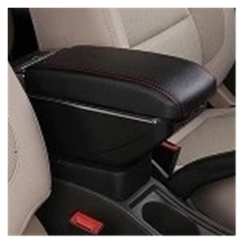 Armlehnenbox Für Seat Für Toledo Armlehnenbox Zentrale Aufbewahrungsbox Für Inhalte Sitz Mit Getränkehalter Aschenbecher USB-Schnittstelle Autoteile Mittelarmlehne(Double USB Black Red) von TjOta