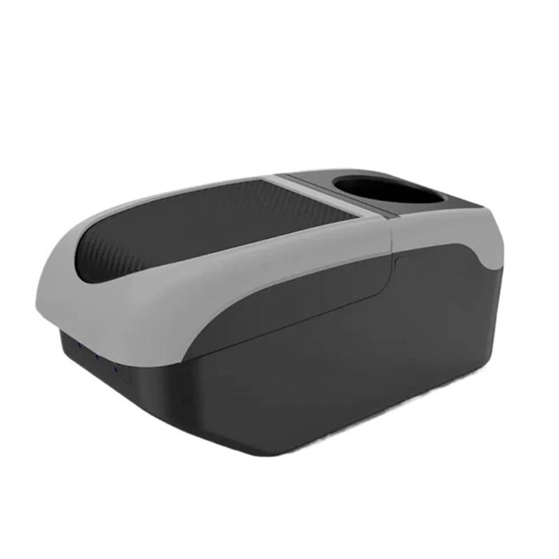 Armlehnenbox Für Suzuki Für Liana Für A6 Armlehnenbox Für Arm-Ellenbogenstütze Mittelkonsolen-Aufbewahrungskoffer Mit Getränkehalter USB-Anschluss Mittelarmlehne(Black Gray Color) von TjOta