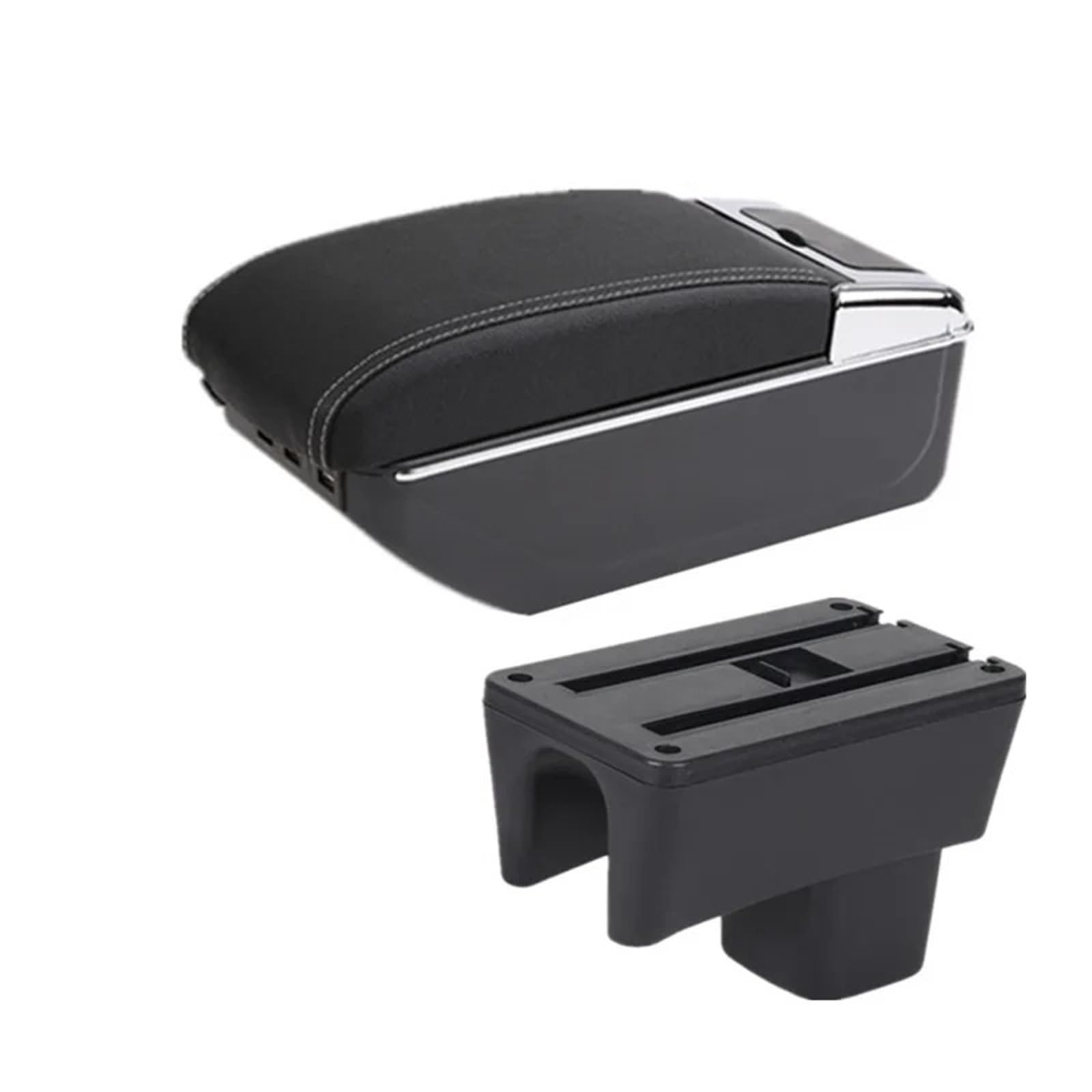 Armlehnenbox Für Suzuki Für Swift 2005-2024 Armlehnenbox Autoarmlehne Autozubehör Innendetails Aufbewahrungsbox Nachrüstteile Mittelarmlehne(C White line 7USB) von TjOta