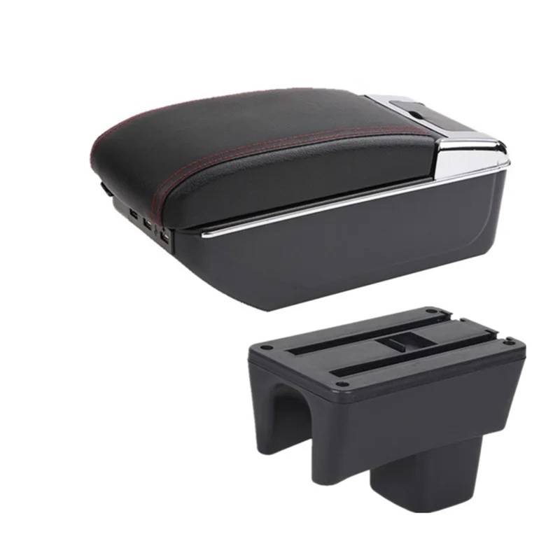 Armlehnenbox Für Suzuki Für Swift 2005-2024 Armlehnenbox Autoarmlehne Autozubehör Innendetails Aufbewahrungsbox Nachrüstteile Mittelarmlehne(C red line 7USB) von TjOta