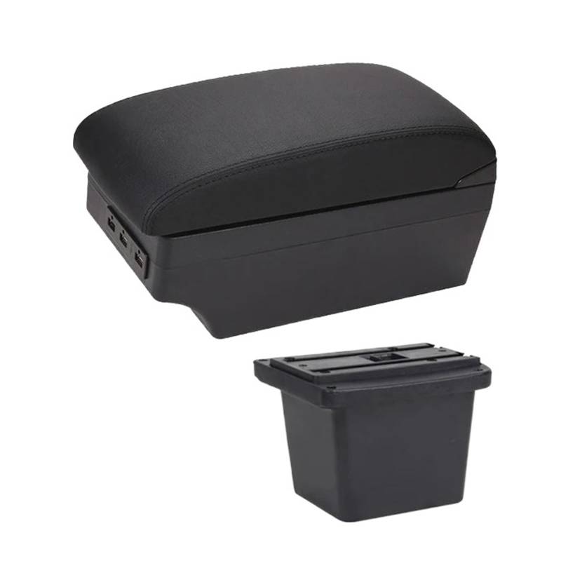 Armlehnenbox Für Toyota Für Corolla Für Verso Armlehne Box Zentrale Speicher Inhalt Box Mit USB-schnittstelle Mittelarmlehne(C-Black Black line) von TjOta