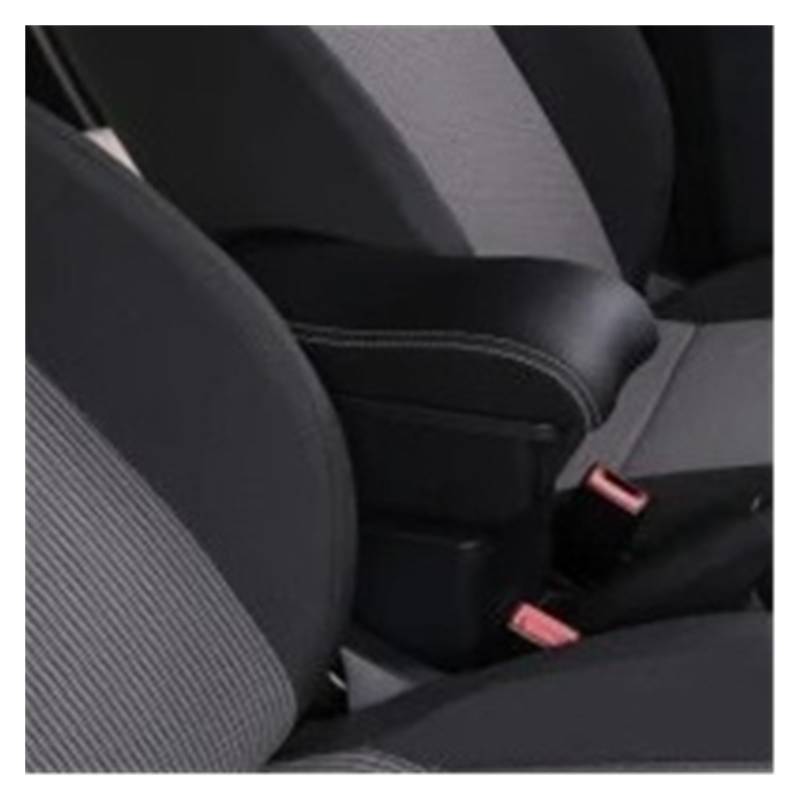 Armlehnenbox Für Toyota Für RAV4 Armlehnenbox Mittelkonsole Zentralspeicher Inhaltsspeicher Mit Getränkehalter Produkte Armlehne Mittelarmlehne(A-Black White line) von TjOta