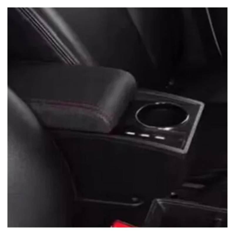 Armlehnenbox Für Toyota Für Yaris Für Elegant GR Aufbewahrungsbox Getränkehalter Spezielles Nachrüst-Autozubehör Autoarmlehne Armlehnenbox Mittelarmlehne(M1 red line 3USB) von TjOta