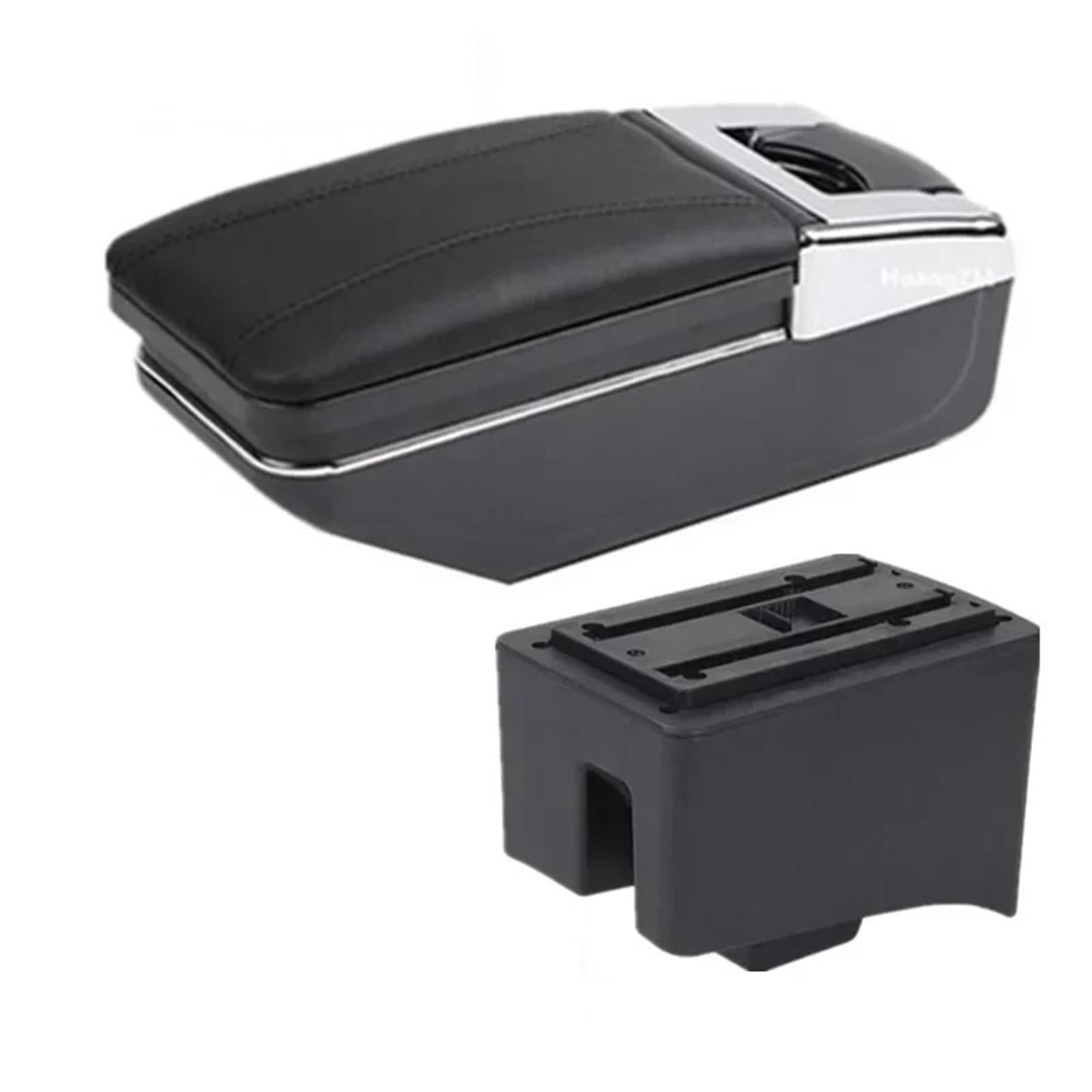 Armlehnenbox Für VW Für Polo Für AMEO 2009-2020 V Für Vivo Autoarmlehne Zentrale Aufbewahrungsbox Mit USB-Autozubehör Armlehnenbox Mittelarmlehne(A Black line NO USB) von TjOta