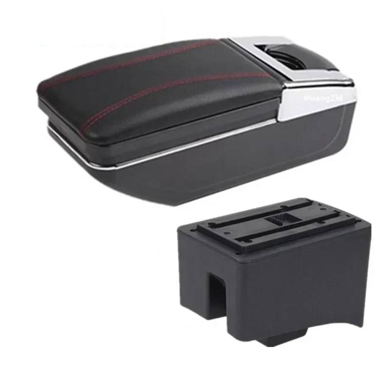 Armlehnenbox Für VW Für Polo Für AMEO 2009-2020 V Für Vivo Autoarmlehne Zentrale Aufbewahrungsbox Mit USB-Autozubehör Armlehnenbox Mittelarmlehne(A red line NO USB) von TjOta