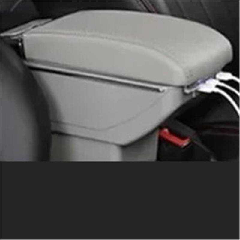 Armlehnenbox Für VW Für Polo Für AMEO 2009-2020 V Für Vivo Autoarmlehne Zentrale Aufbewahrungsbox Mit USB-Autozubehör Armlehnenbox Mittelarmlehne(C Gray 7USB) von TjOta