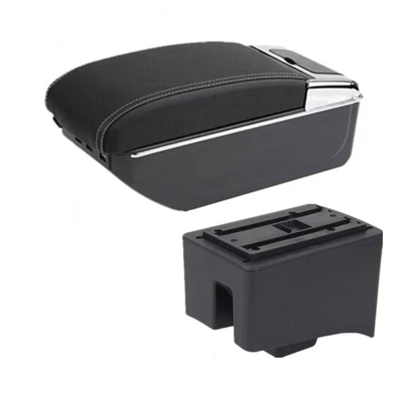 Armlehnenbox Für VW Für Polo Für AMEO 2009-2020 V Für Vivo Autoarmlehne Zentrale Aufbewahrungsbox Mit USB-Autozubehör Armlehnenbox Mittelarmlehne(C White line 7USB) von TjOta