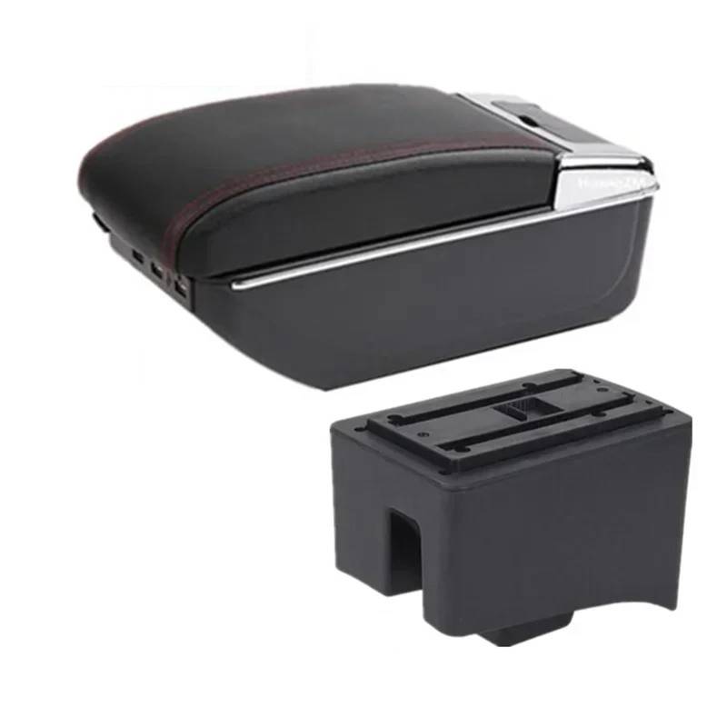 Armlehnenbox Für VW Für Polo Für AMEO 2009-2020 V Für Vivo Autoarmlehne Zentrale Aufbewahrungsbox Mit USB-Autozubehör Armlehnenbox Mittelarmlehne(C red line 7USB) von TjOta