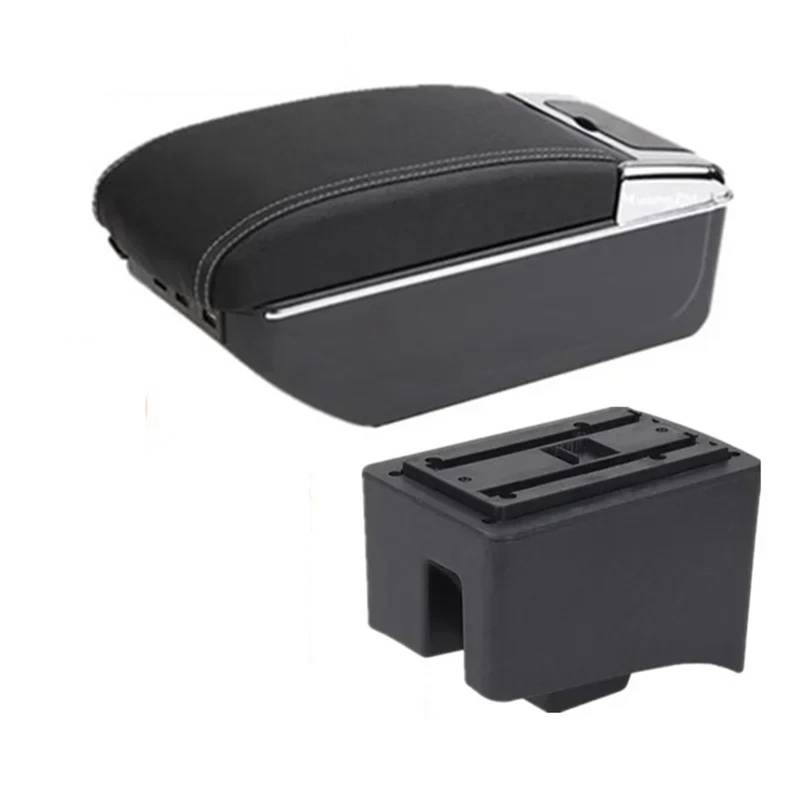 Armlehnenbox Für VW Für Polo Für AMEO 2009-2020 V Für Vivo Autoarmlehne Zentrale Aufbewahrungsbox Mit USB-Autozubehör Armlehnenbox Mittelarmlehne(D White line 7USB) von TjOta