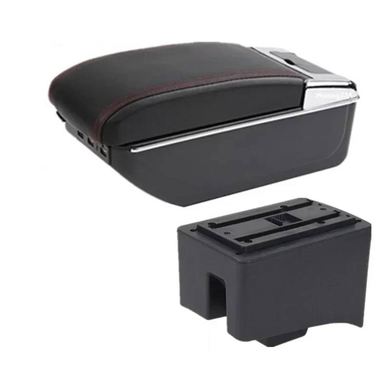 Armlehnenbox Für VW Für Polo Für AMEO 2009-2020 V Für Vivo Autoarmlehne Zentrale Aufbewahrungsbox Mit USB-Autozubehör Armlehnenbox Mittelarmlehne(D red line 7USB) von TjOta