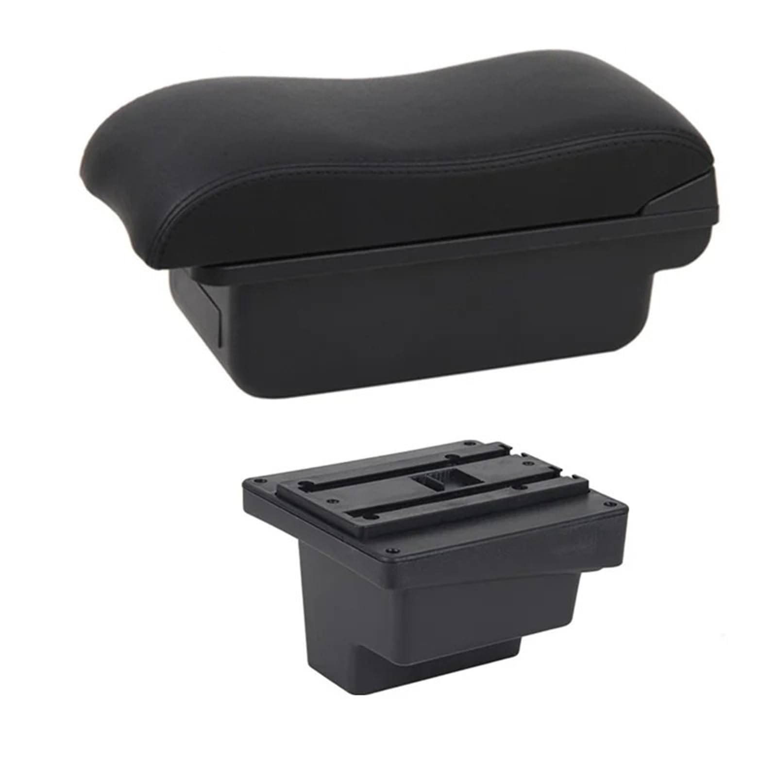 Armlehnenbox Für VW Für Tiguan Leder Armlehne Mittelkonsole Aufbewahrung USB Autozubehör Armlehnenbox Mittelarmlehne(B2 Black Line) von TjOta