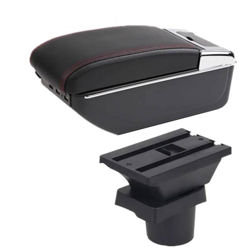 Armlehnenbox Für VW UP Armlehnenbox Auto Armlehne Aufbewahrungsbox Gewidmet Retrofit Autozubehör Mittelarmlehne(D1 red line 7USB) von TjOta