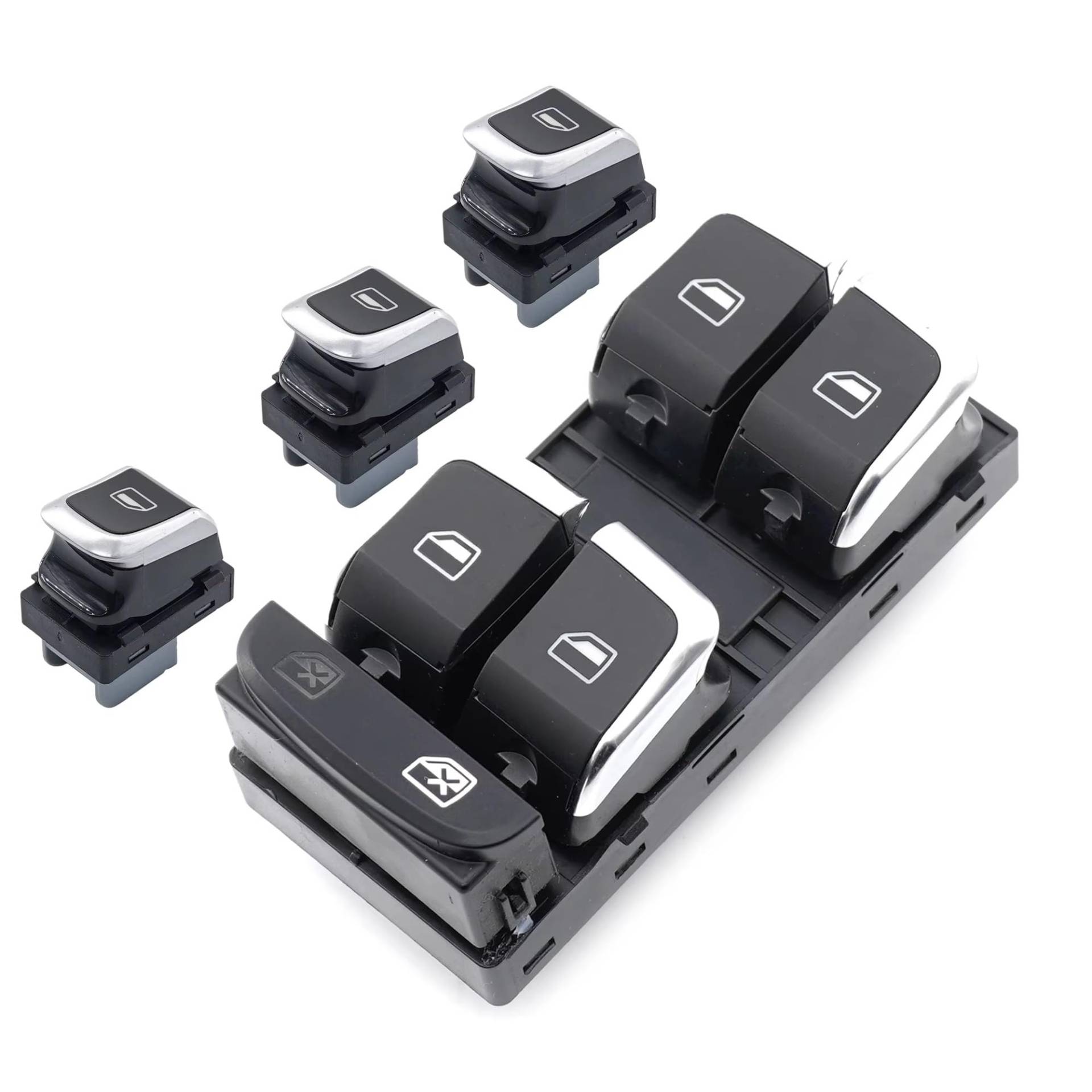 Auto Fenster Schalter Für A4 Für S4 Für Q5 Für B8 8KD959855A 8KD959851A 8K0959851F Sorghum Chrom Auto Master Fenster Elektrische Steuerung Schalter Taste(1 Set) von Tjxtixle