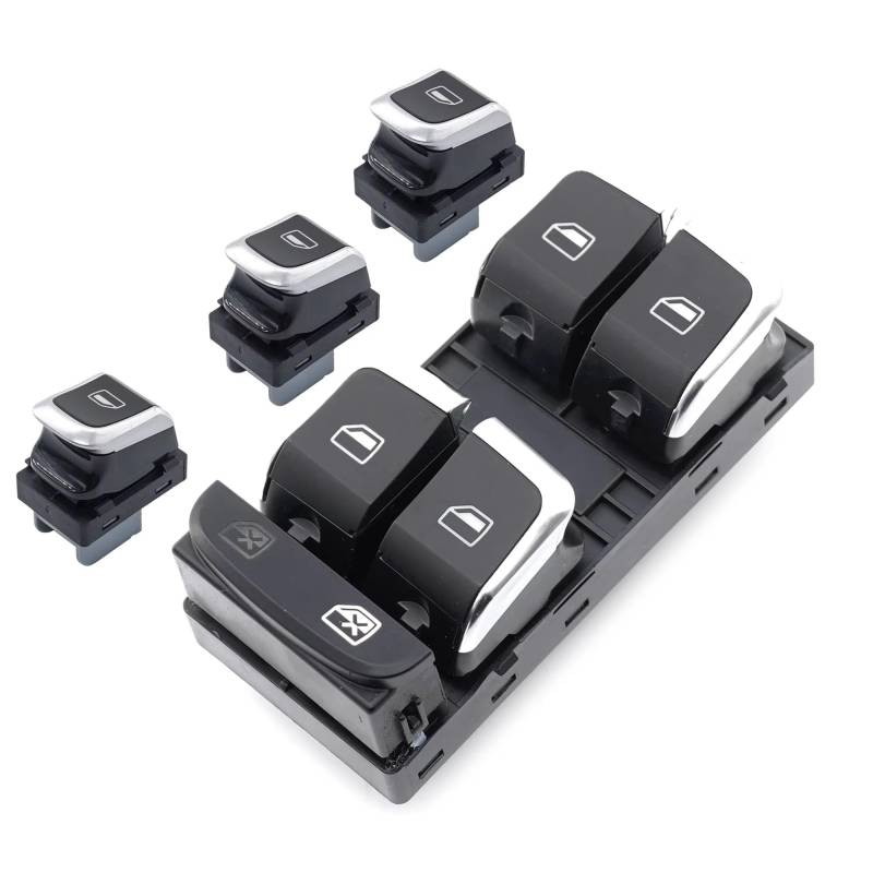Auto Fenster Schalter Für A4 Für S4 Für Q5 Für B8 8KD959855A 8KD959851A 8K0959851F Sorghum Chrom Auto Master Fenster Elektrische Steuerung Schalter Taste(1 Set) von Tjxtixle