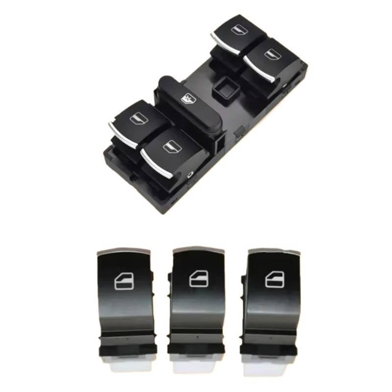 Auto Fenster Schalter Für VW Für Jetta Für Tiguan Für Golf Für GTI MK5 MK6 Für Passat B6 CC Für Seat Leon MK2 1K4959857 Elektrischer Fensterheberschalter Rot(Set 2) von Tjxtixle