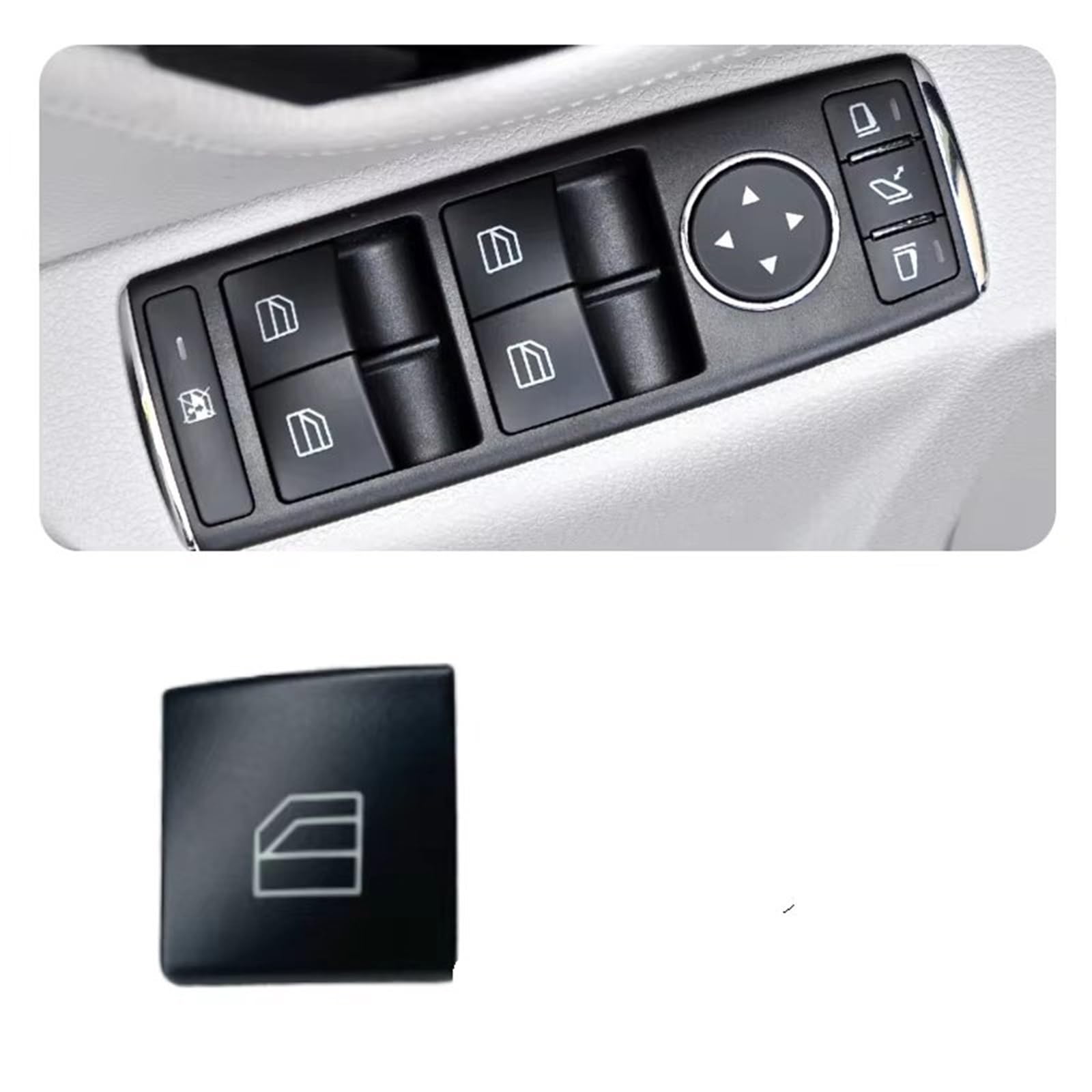 Auto Fenster Schalter Glasfensterschalterknopf Autotürschloss Entriegelungsschalterkappen 2049055402 Für Benz Für W204 W212 W246 Für C117 E Für GLK Für CLA-Klasse(Deiver Switch B) von Tjxtixle